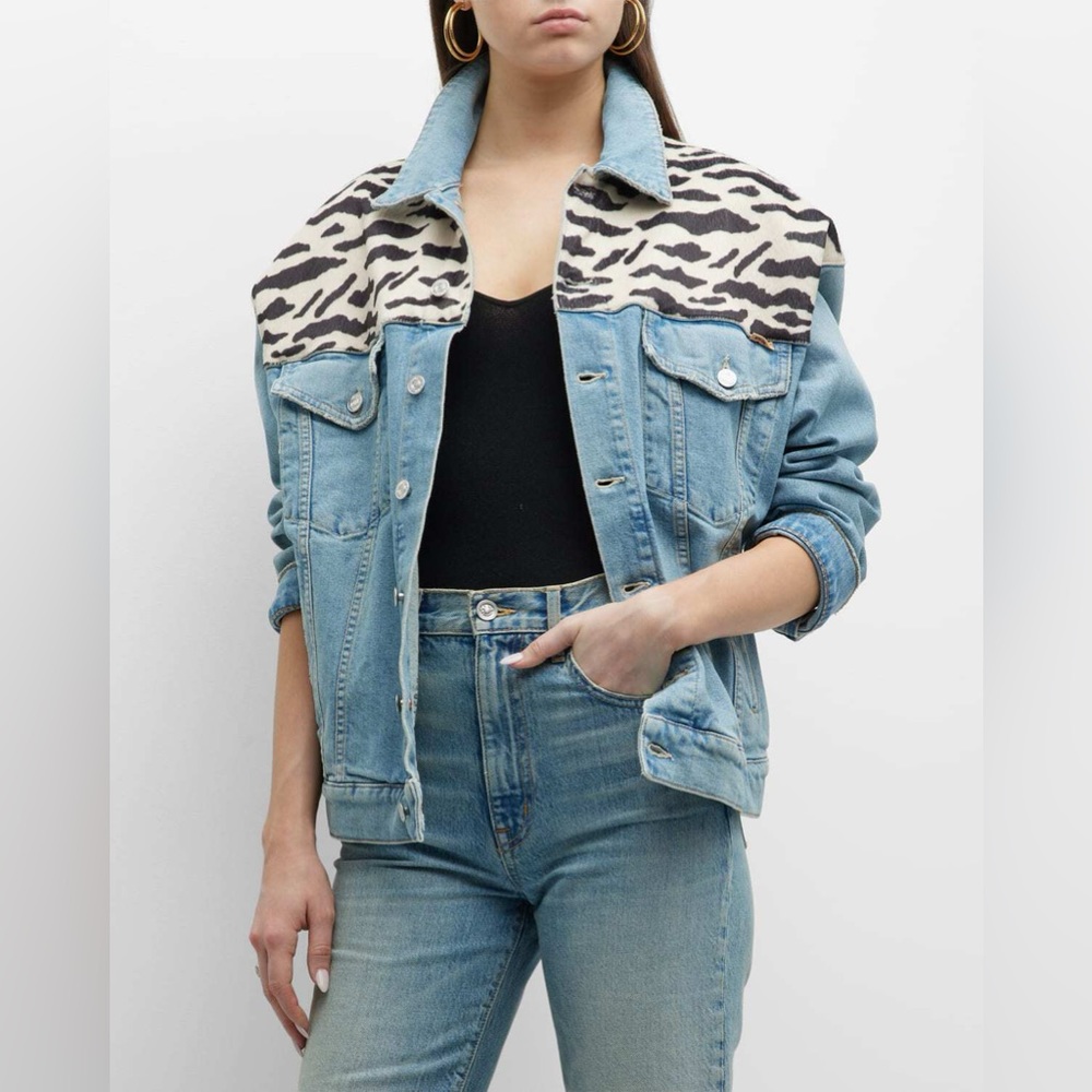 đ´ANIMAL CHIC Mother The Drop It Drifter Jacket Confess Boho Denim Jean Jacket S - Picture 2 of 10